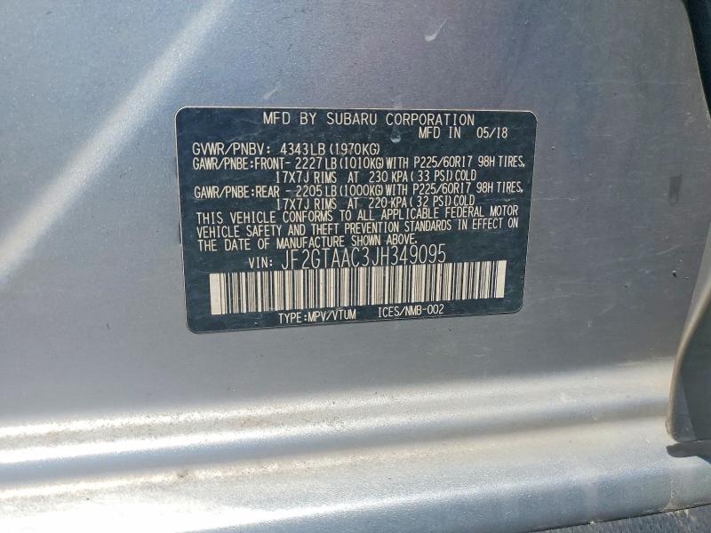 Продаж на аукціоні авто 2018 Subaru Crosstrek, vin: JF2GTAAC3JH349095, номер лоту: 56890666