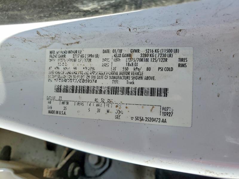 Aukcja sprzedaży 2018 Ford F350, vin: 1FT8W3BT2JEB59374, numer aukcji: 56086716
