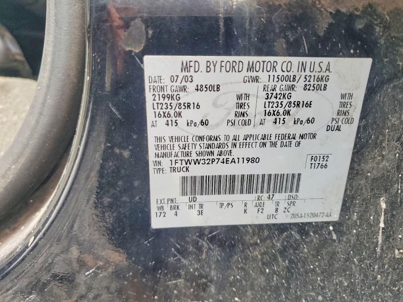 Aukcja sprzedaży 2004 Ford F350, vin: 1FTWW32P74EA11980, numer aukcji: 56287856