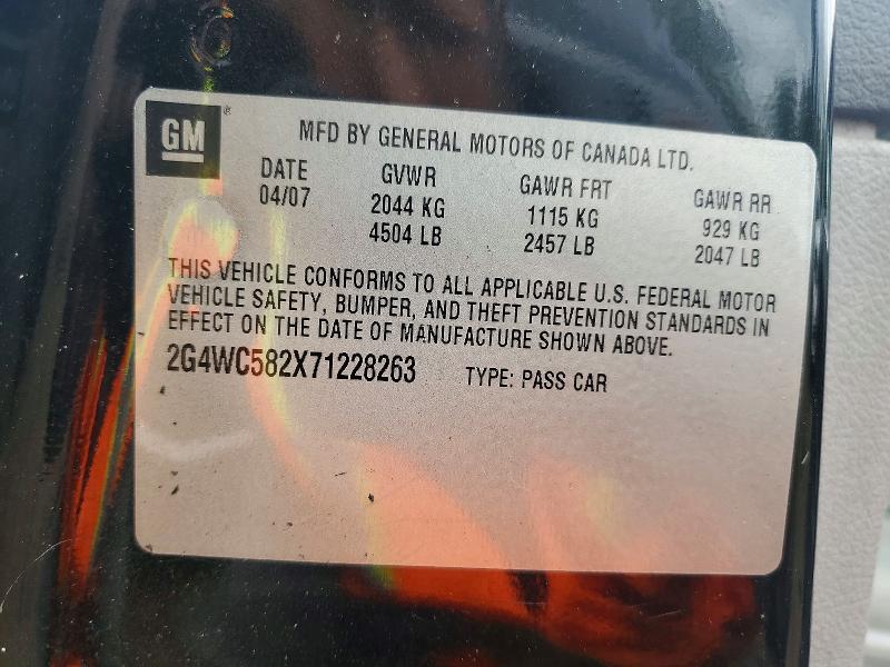 Aukcja sprzedaży 2007 Buick Lacrosse, vin: 2G4WC582X71228263, numer aukcji: 57910316