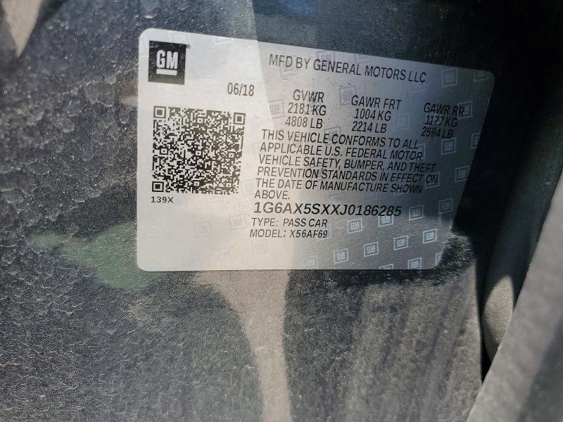 Aukcja sprzedaży 2018 Cadillac Cts, vin: 1G6AX5SXXJ0186285, numer aukcji: 56323676