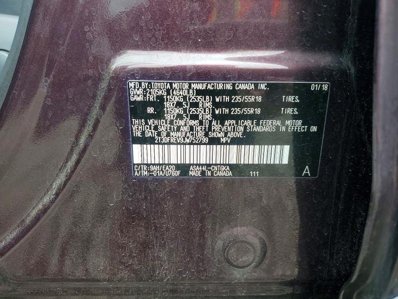 2018 Toyota Rav4 მანქანა იყიდება აუქციონზე, vin: 2T3DFREV9JW752799, აუქციონის ნომერი: 56265546