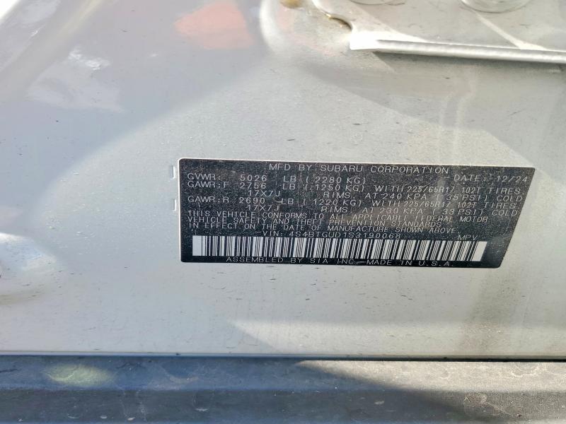 Продаж на аукціоні авто 2025 Subaru Outback, vin: 4S4BTGUD1S3190068, номер лоту: 54917176