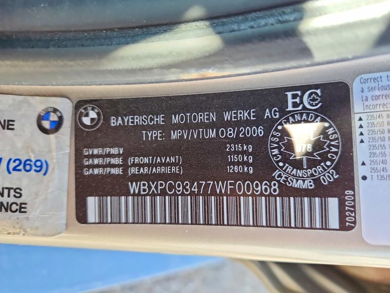 Продажа на аукционе авто 2007 Bmw X3, vin: WBXPC93477WF00968, номер лота: 56859836