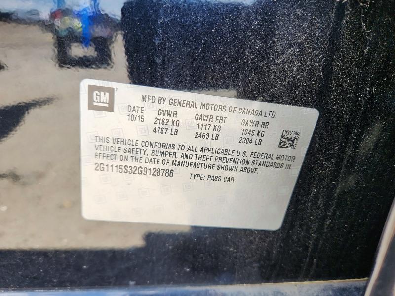 Aukcja sprzedaży 2016 Chevrolet Impala, vin: 2G1115S32G9128786, numer aukcji: 57235596