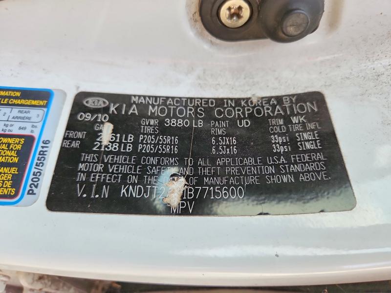 58504776 :رقم المزاد ، KNDJT2A21B7715600 vin ، 2011 Kia Soul مزاد بيع