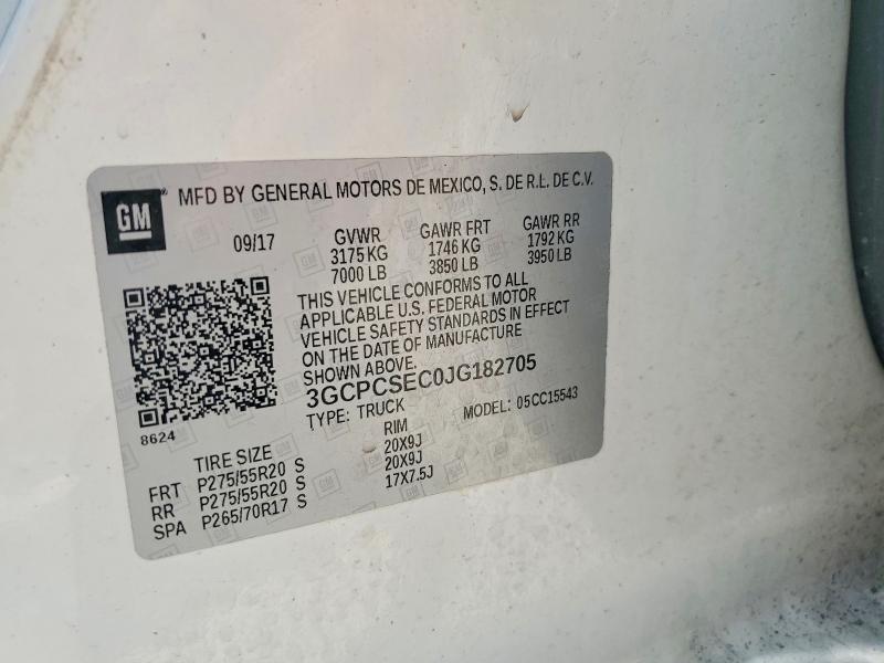 Aukcja sprzedaży 2018 Chevrolet Silverado, vin: 3GCPCSEC0JG182705, numer aukcji: 59374216
