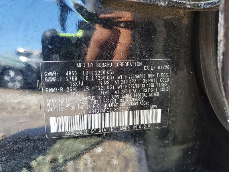 Aukcja sprzedaży 2020 Subaru Outback, vin: 4S4BTAPC3L3176321, numer aukcji: 55812936
