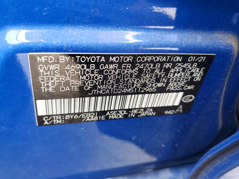 Aukcja sprzedaży 2021 Lexus Is, vin: JTHCA1D24M5112965, numer aukcji: 56305606