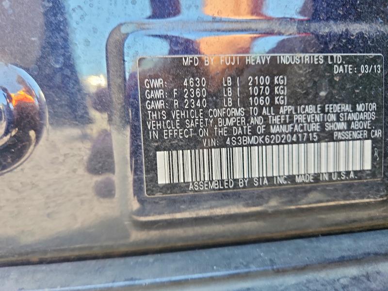Продаж на аукціоні авто 2013 Subaru Legacy, vin: 4S3BMDK62D2041715, номер лоту: 58455636