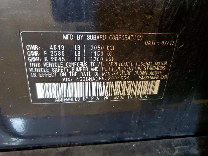 Aukcja sprzedaży 2018 Subaru Legacy, vin: 4S3BNAC69J3004564, numer aukcji: 58351426