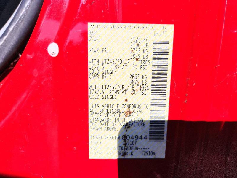 Aukcja sprzedaży 2015 Nissan Nv, vin: 1N6BF0KX6FN804944, numer aukcji: 56987366