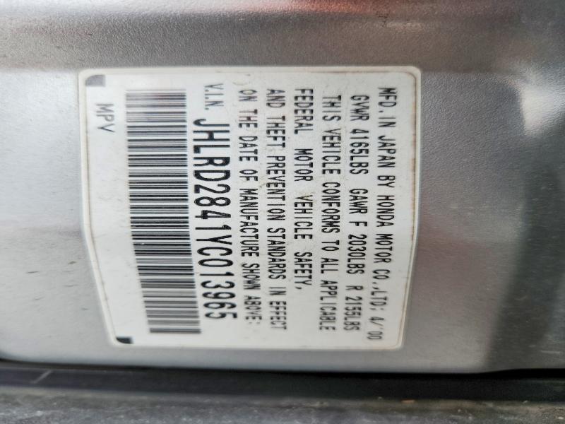 Aukcja sprzedaży 2000 Honda Cr-v, vin: JHLRD2841YC013965, numer aukcji: 57345486