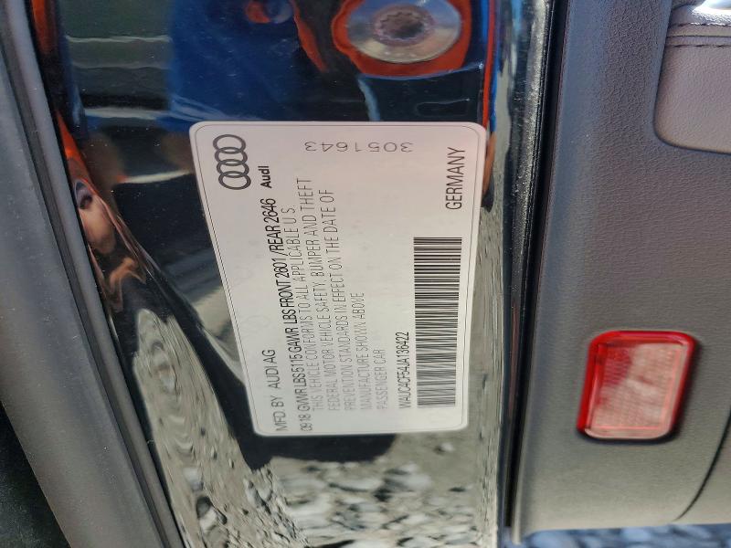 58398056 :رقم المزاد ، WAUC4CF54JA136422 vin ، 2018 Audi S5 مزاد بيع