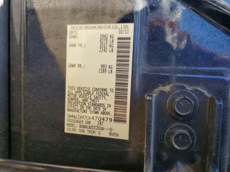 Aukcja sprzedaży 2012 Nissan Altima, vin: 1N4AL2AP2CN470479, numer aukcji: 55468046