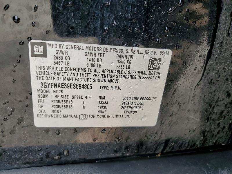 Продажа на аукционе авто 2014 Cadillac Srx, vin: 3GYFNAE39ES684805, номер лота: 57240266