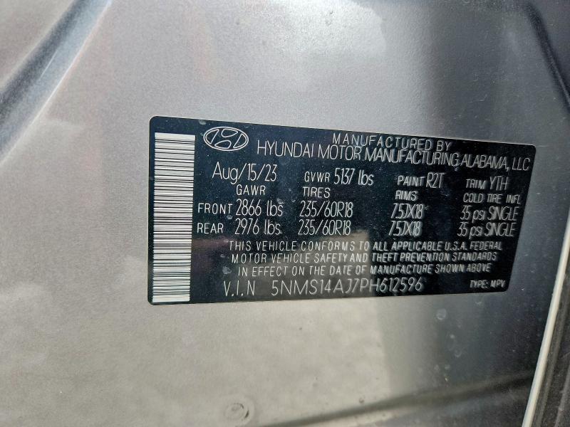 Продажа на аукционе авто 2023 Hyundai Santa Fe, vin: 5NMS14AJ7PH612596, номер лота: 56470466