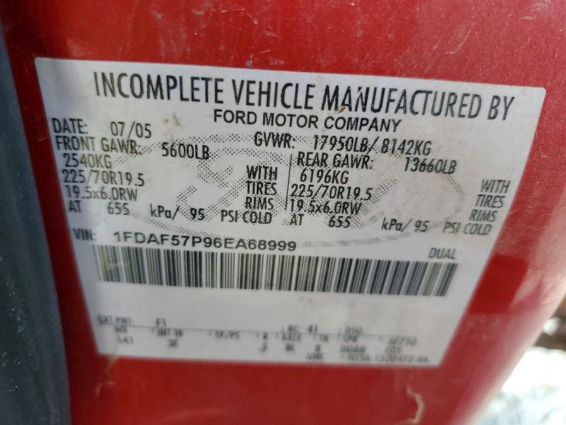 2006 Ford F550 მანქანა იყიდება აუქციონზე, vin: 1FDAF57P96EA68999, აუქციონის ნომერი: 57882126