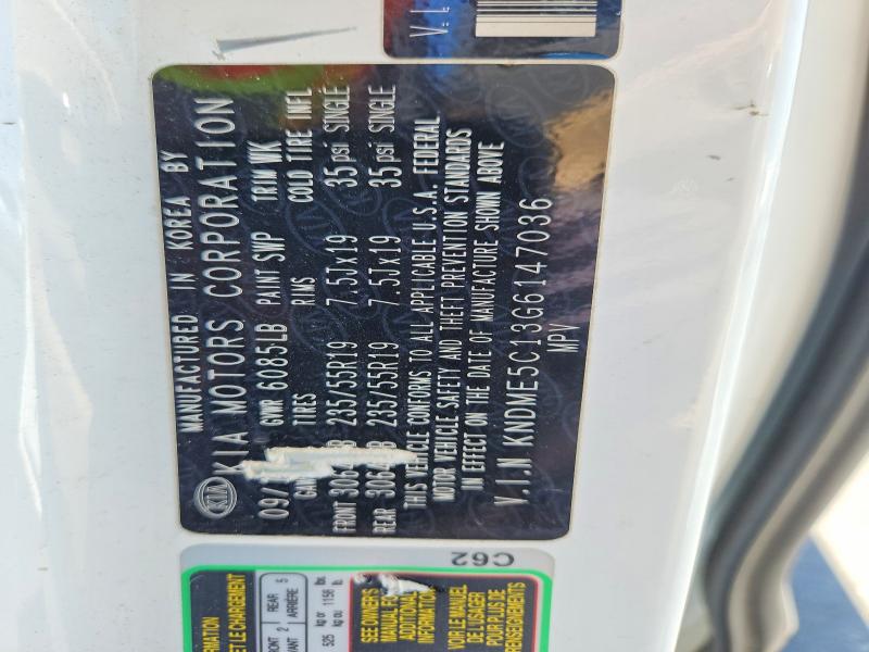 55246416 :رقم المزاد ، KNDME5C13G6147036 vin ، 2016 Kia Sedona مزاد بيع