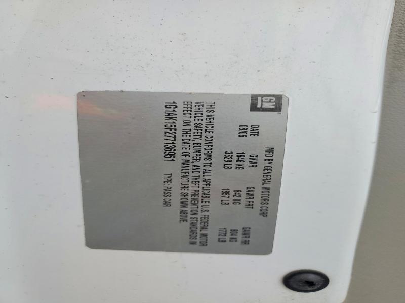 Продаж на аукціоні авто 2007 Chevrolet Cobalt, vin: 1G1AK15F277136951, номер лоту: 55792326