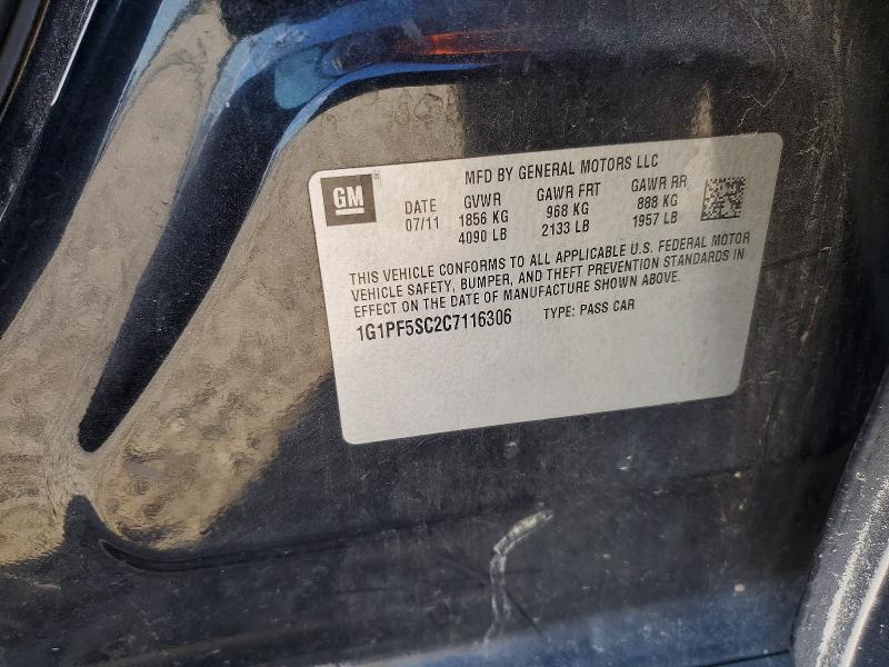 Aukcja sprzedaży 2012 Chevrolet Cruze, vin: 1G1PF5SC2C7116306, numer aukcji: 57439846