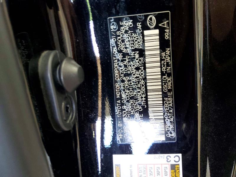 58727966 :رقم المزاد ، JTHHE5BC8F5004154 vin ، 2015 Lexus Rc مزاد بيع