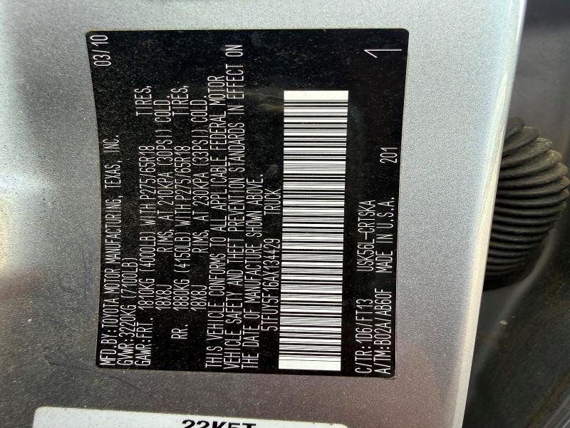 Aukcja sprzedaży 2010 Toyota Tundra, vin: 5TFUY5F16AX134429, numer aukcji: 57359726
