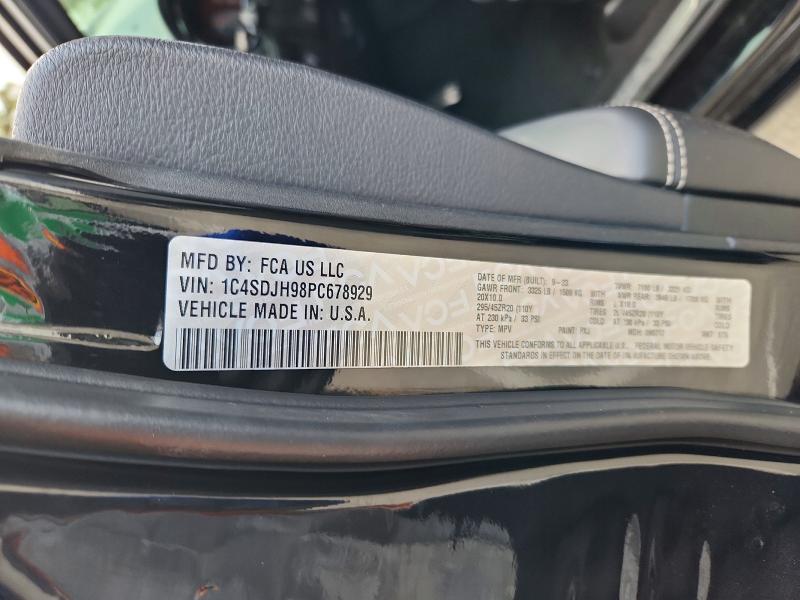 59609566 :رقم المزاد ، 1C4SDJH98PC678929 vin ، 2023 Dodge Durango مزاد بيع