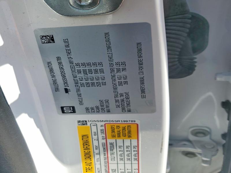 Продаж на аукціоні авто 2025 Chevrolet Tahoe, vin: 1GNS5NRD5SR199789, номер лоту: 57509786