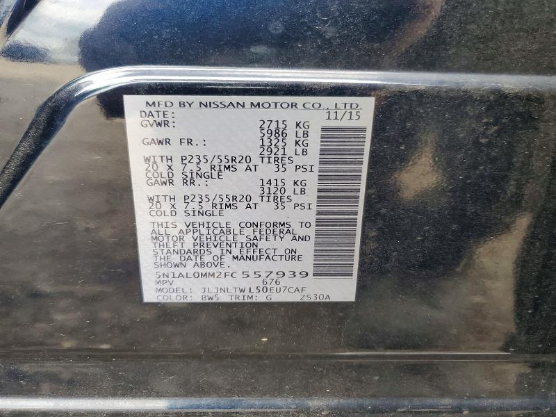 Продажа на аукционе авто 2015 Infiniti Qx60, vin: 5N1AL0MM2FC557939, номер лота: 57268726