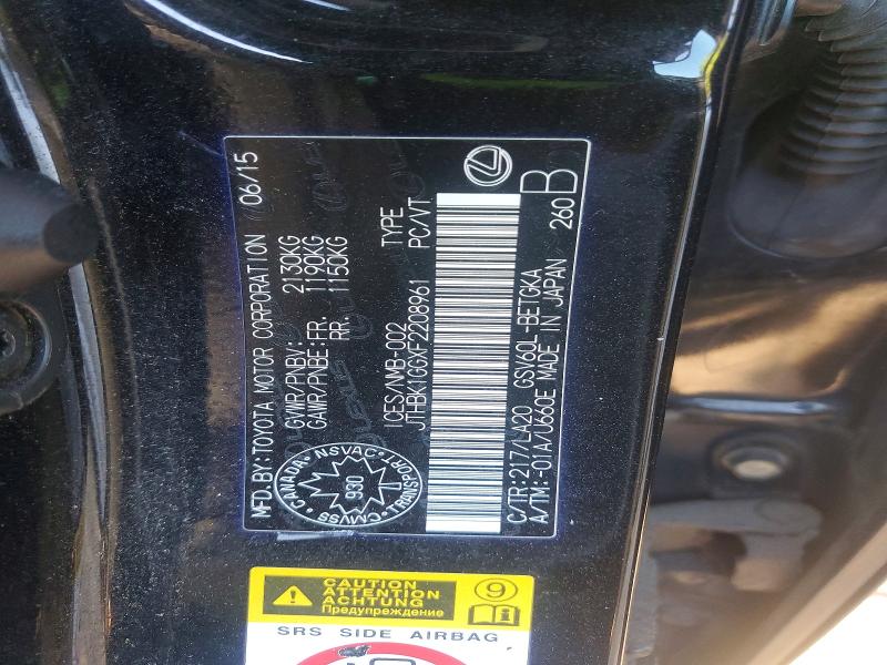 Продажа на аукционе авто 2015 Lexus Es, vin: JTHBK1GGXF2208961, номер лота: 53945146