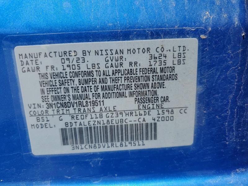 Продажа на аукционе авто 2024 Nissan Versa, vin: 3N1CN8DV1RL819511, номер лота: 55412586