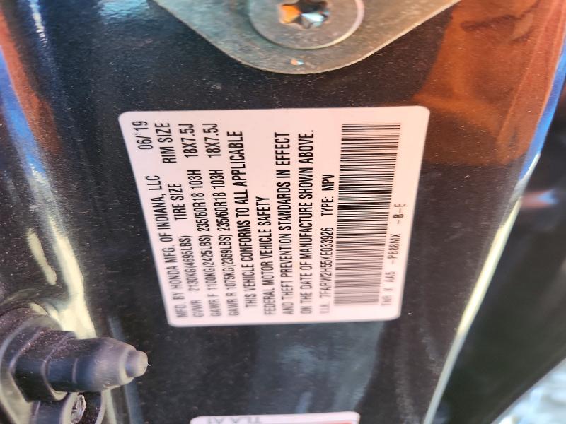 55372736 :رقم المزاد ، 7FARW2H55KE033926 vin ، 2019 Honda Cr-v مزاد بيع