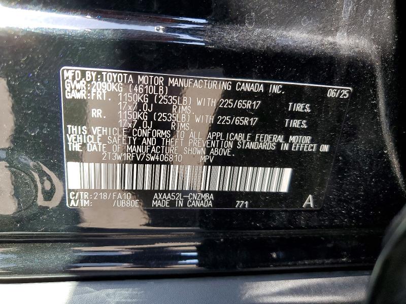 Продаж на аукціоні авто 2025 Toyota Rav4, vin: 2T3W1RFV7SW406810, номер лоту: 52762456