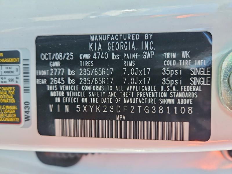 Продажа на аукционе авто 2026 Kia Sportage, vin: 5XYK23DF2TG381108, номер лота: 57506046