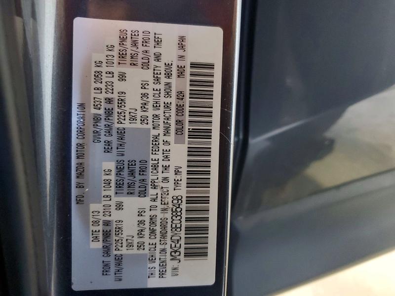 Auction sale of the 2014 Mazda Cx-5, vin: JM3KE4DY8E0385498, lot number: 56015836