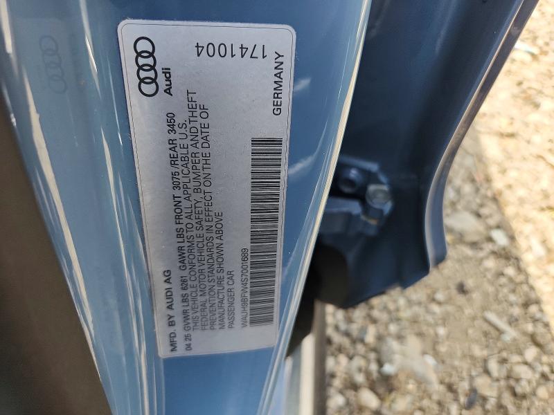 Aukcja sprzedaży 2025 Audi S E-tron Gt, vin: WAUH9BFW4S7001689, numer aukcji: 58492996