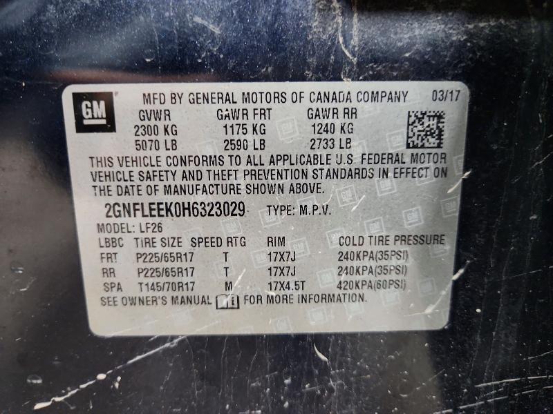2017 Chevrolet Equinox მანქანა იყიდება აუქციონზე, vin: 2GNFLEEK0H6323029, აუქციონის ნომერი: 56984276