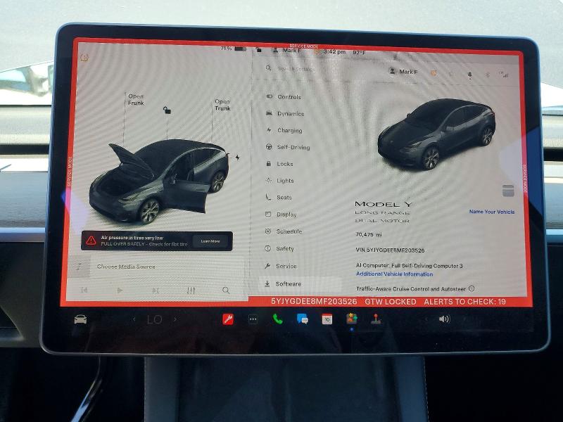 55820746 :رقم المزاد ، 5YJYGDEE8MF203526 vin ، 2021 Tesla Model Y مزاد بيع