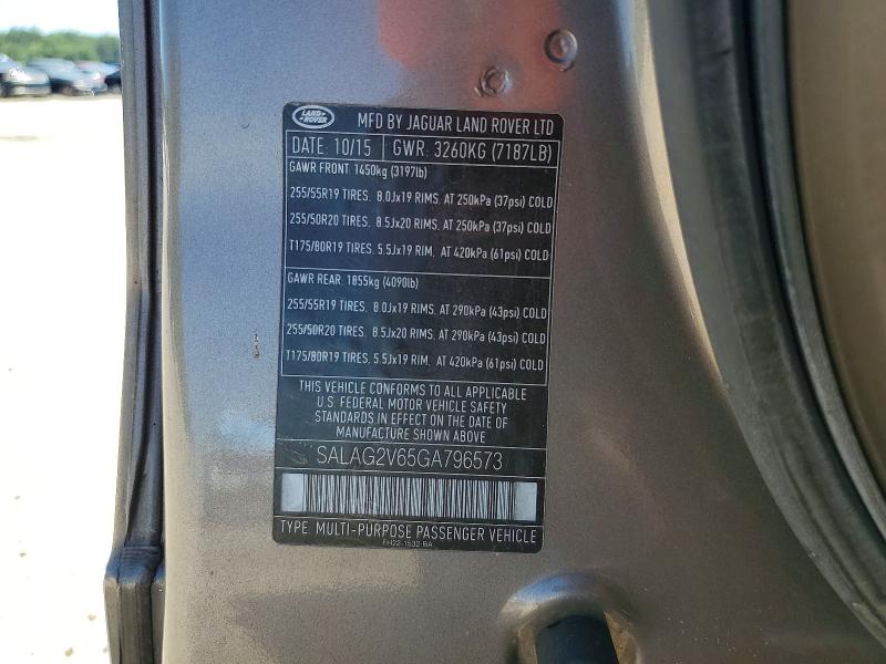 Продажа на аукционе авто 2016 Land Rover Lr4, vin: SALAG2V65GA796573, номер лота: 55885426