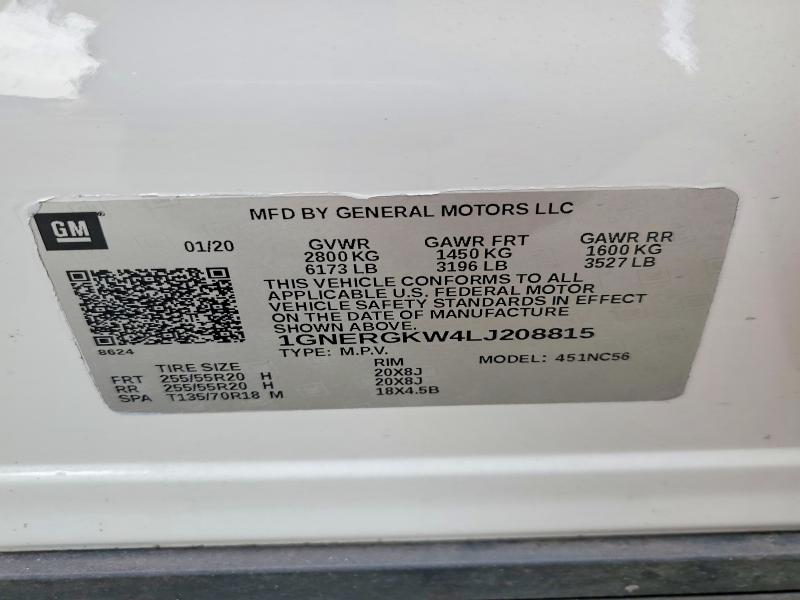 Продажа на аукционе авто 2020 Chevrolet Traverse, vin: 1GNERGKW4LJ208815, номер лота: 56614776