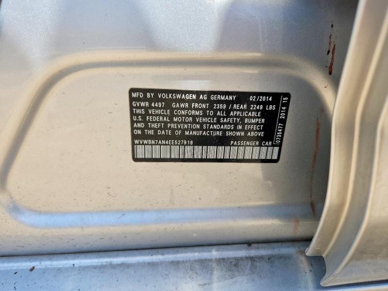 2014 Volkswagen Cc მანქანა იყიდება აუქციონზე, vin: WVWBN7AN4EE527918, აუქციონის ნომერი: 56347446