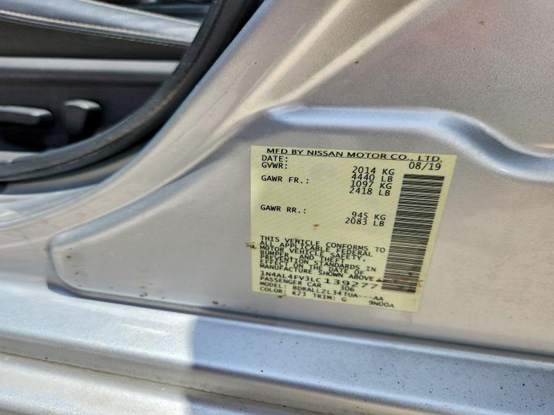58870446 :رقم المزاد ، 1N4AL4FV3LC139277 vin ، 2020 Nissan Altima مزاد بيع