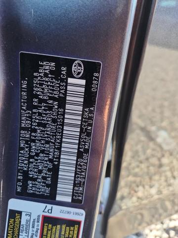 58773236 :رقم المزاد ، 4T1BF1FK8EU315016 vin ، 2014 Toyota Camry مزاد بيع