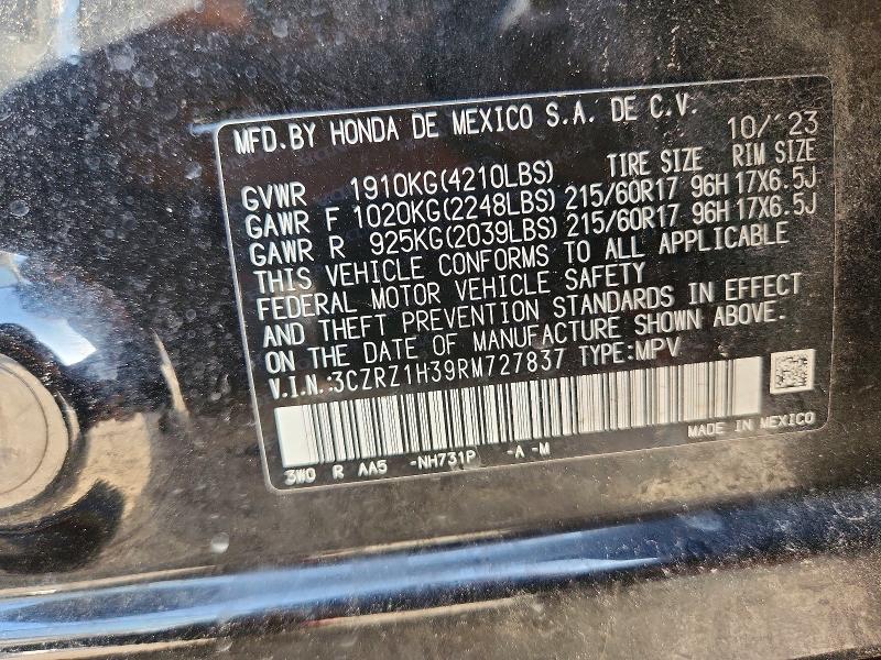Aukcja sprzedaży 2024 Honda Hr-v, vin: 3CZRZ1H39RM727837, numer aukcji: 58653206