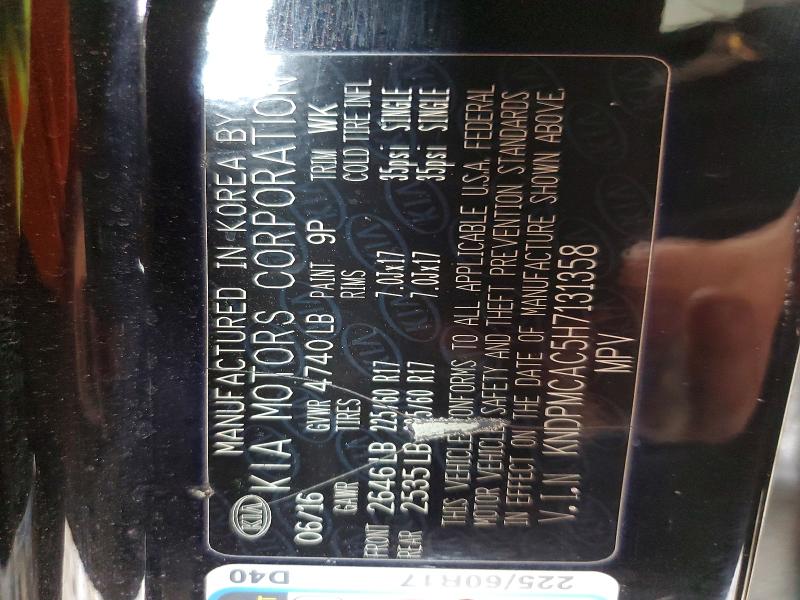 Продаж на аукціоні авто 2017 Kia Sportage, vin: KNDPMCAC5H7131358, номер лоту: 59264546