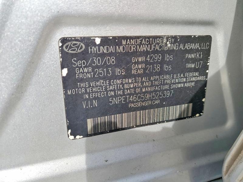 Продаж на аукціоні авто 2009 Hyundai Sonata, vin: 5NPET46C59H525397, номер лоту: 57076036