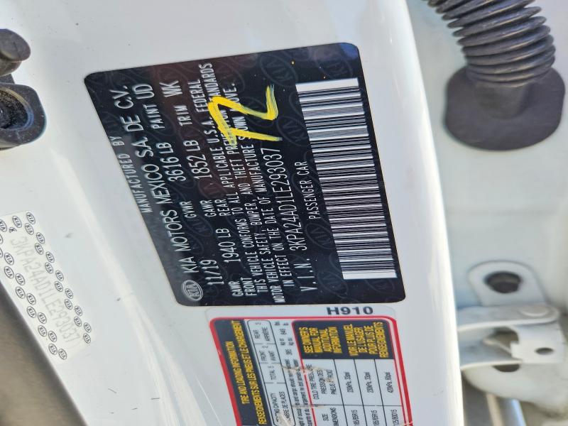 57479506 :رقم المزاد ، 3KPA24AD1LE293037 vin ، 2020 Kia Rio مزاد بيع
