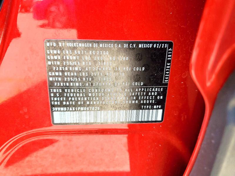 58315246 :رقم المزاد ، 3VVMB7AX1PM067828 vin ، 2023 Volkswagen Tiguan مزاد بيع