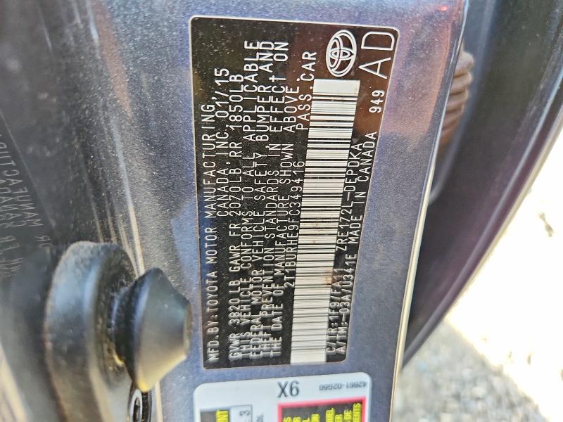 Продаж на аукціоні авто 2015 Toyota Corolla, vin: 2T1BURHE9FC349416, номер лоту: 56267476